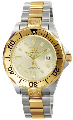 Invicta Herrklocka 3050 Pro Diver Vit/Gulguldtonat stål Ø47 mm