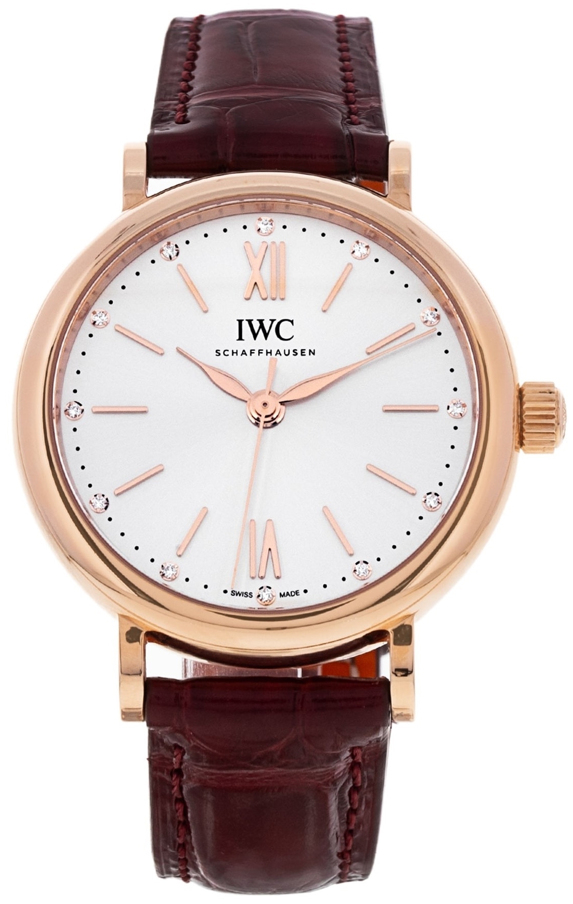 IWC Damklocka IW357401 Portofino Silverfärgad/Läder Ø34 mm - IWC