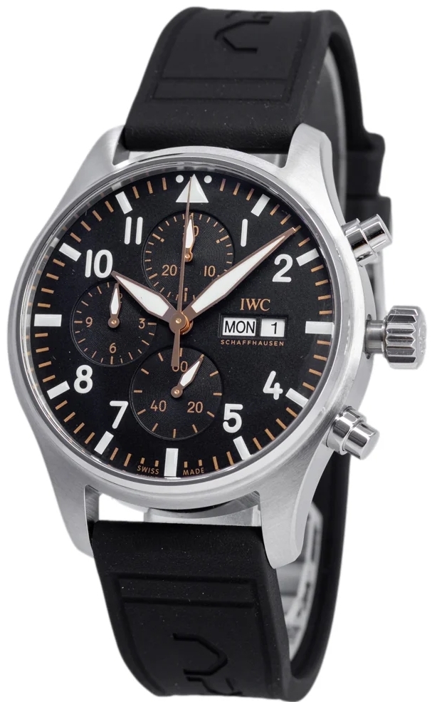 IWC Herrklocka IW378009 Pilots Svart/Gummi Ø43 mm - IWC
