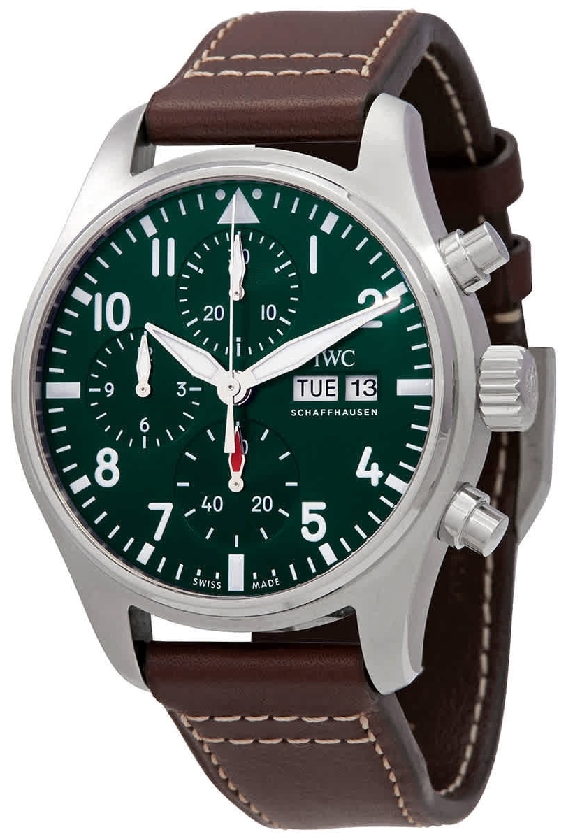 IWC Herrklocka IW388103 Pilots Grön/Läder Ø41 mm - IWC