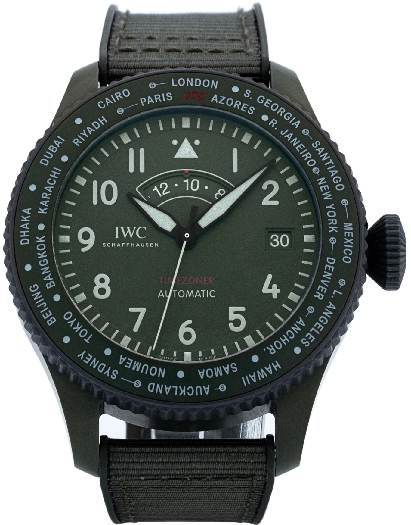 IWC Herrklocka IW395601 Pilots Grön/Gummi Ø46 mm - IWC