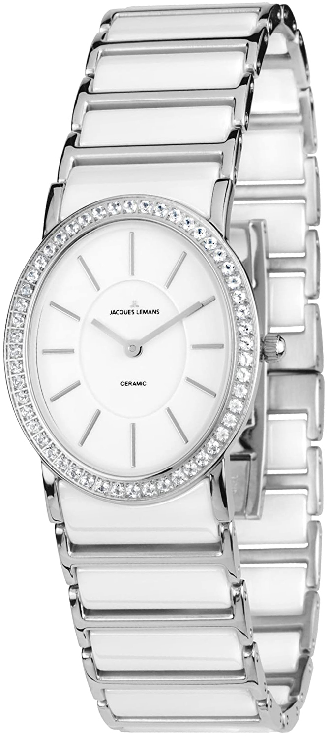 Jacques Lemans Damklocka 1-1819B York Vit/Keramik Ø27 mm - Jacques Lemans