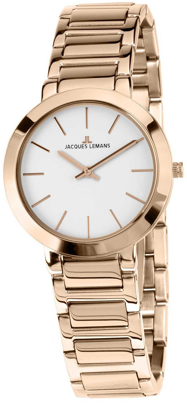 Jacques Lemans Damklocka 1-1842C Milano Vit/Roséguldstonat stål - Jacques Lemans