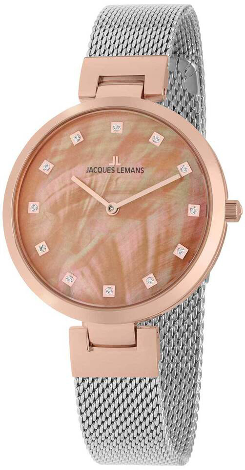 Jacques Lemans Damklocka 1-2001M Milano Roséguldstonad/Stål Ø36 mm - Jacques Lemans