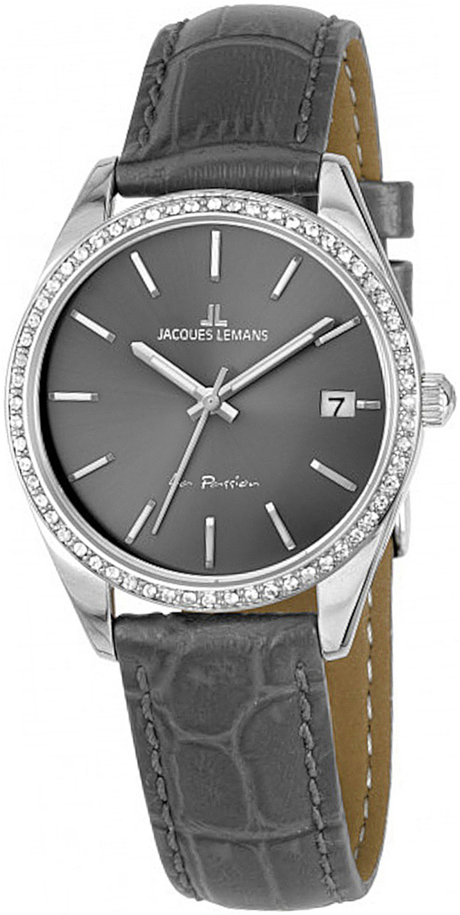 Jacques Lemans Damklocka 1-2085A La Passion Grå/Läder Ø30 mm - Jacques Lemans