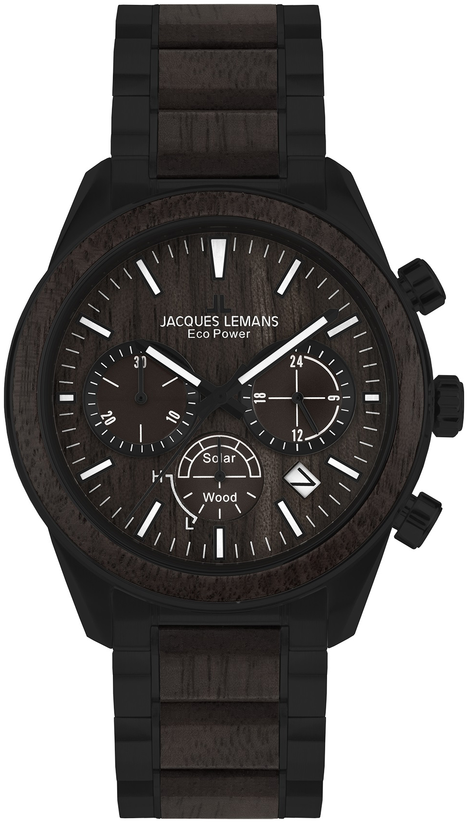 Jacques Lemans Herrklocka 1-2115M Eco Power Solar Brun/Stål Ø44 mm - Jacques Lemans
