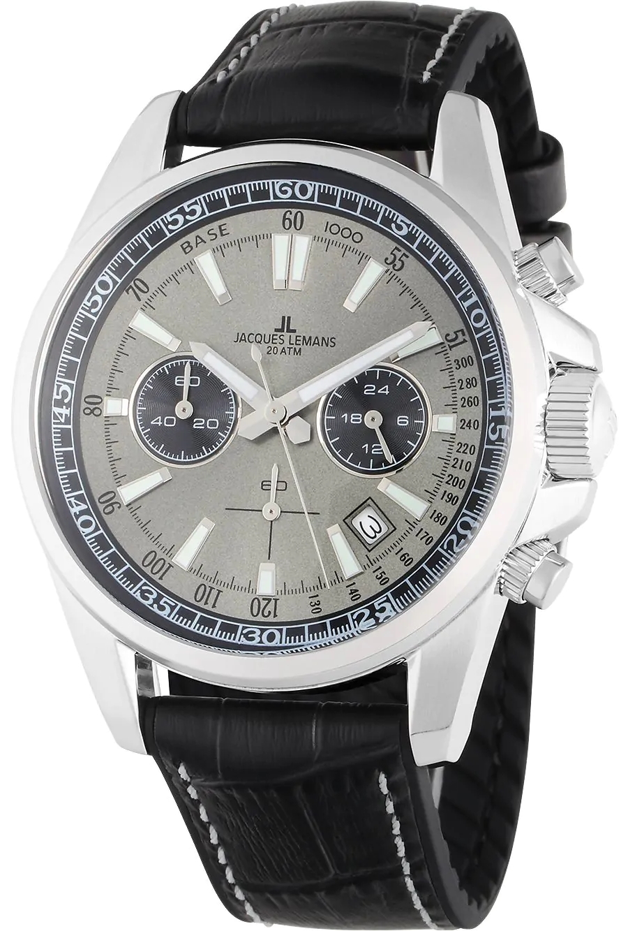 Jacques Lemans Herrklocka 1-2117Q Liverpool Grå/Läder Ø44 mm