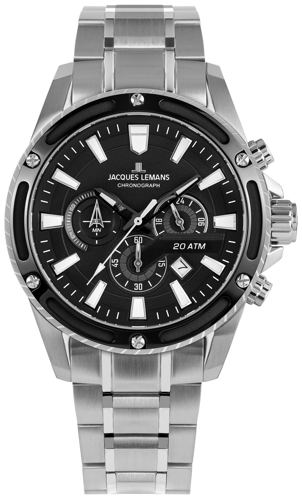 Jacques Lemans Herrklocka 1-2141E Liverpool Svart/Stål Ø48 mm