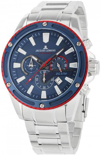 Jacques Lemans Herrklocka 1-2141F Liverpool Blå/Stål Ø48 mm - Jacques Lemans