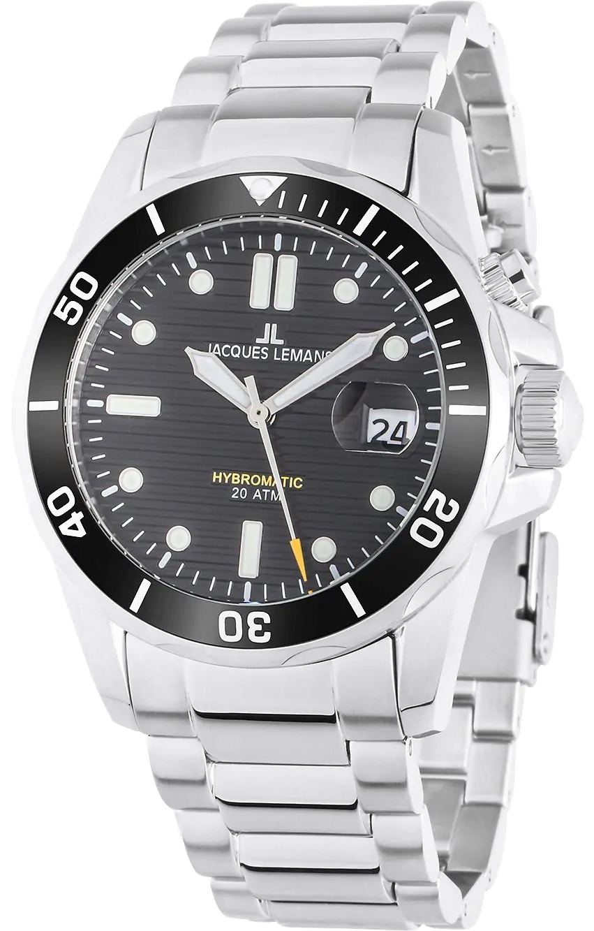 Jacques Lemans Herrklocka 1-2170G Hybromatic Svart/Stål Ø41 mm