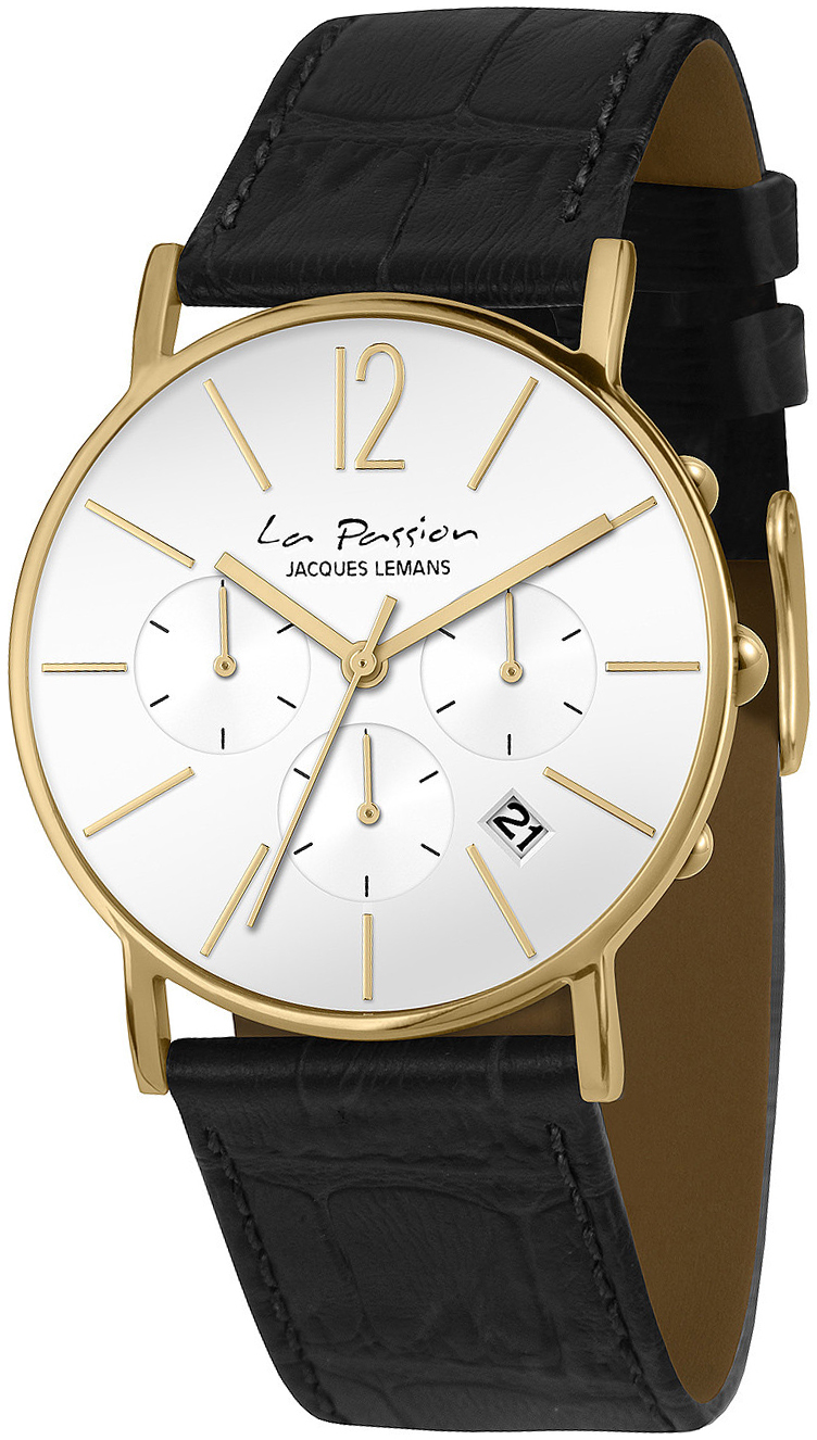 Jacques Lemans LP-123O La Passion Vit/Läder Ø40 mm - Jacques Lemans