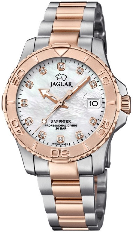 Jaguar Damklocka J871/5 Executive Vit/Roséguldstonat stål Ø34 mm - Jaguar