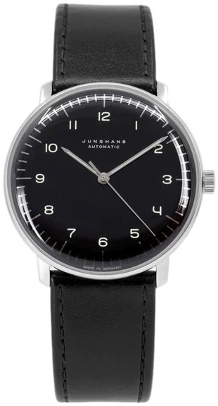 Junghans Herrklocka 27/3400.02 Max Bill Svart/Läder Ø38 mm - Junghans