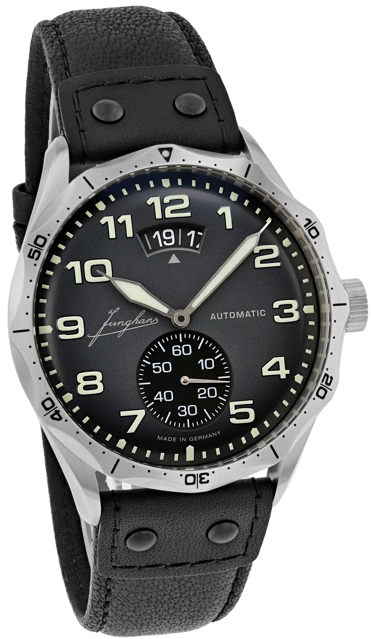 Junghans Herrklocka 27/4490.00 Pilot Automatic Grå/Läder Ø43.3 mm - Junghans