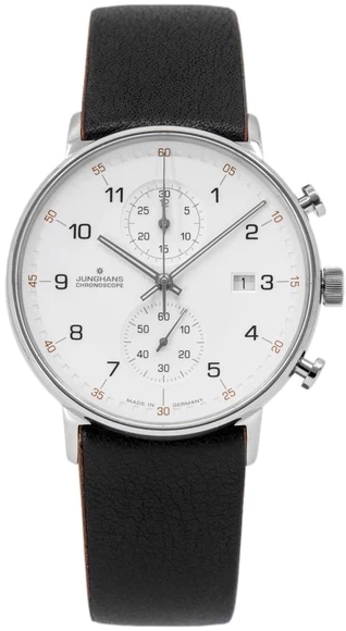 Junghans Herrklocka 41/4771.00 Form C Silverfärgad/Läder Ø40 mm - Junghans