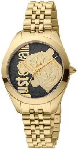 Just Cavalli Damklocka JC1L210M0155 Animalier Svart/Gulguldtonat - Just Cavalli