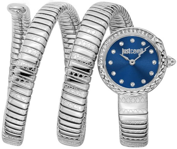 Just Cavalli Damklocka JC1L302M0015 Signature Blå/Stål Ø22 mm - Just Cavalli
