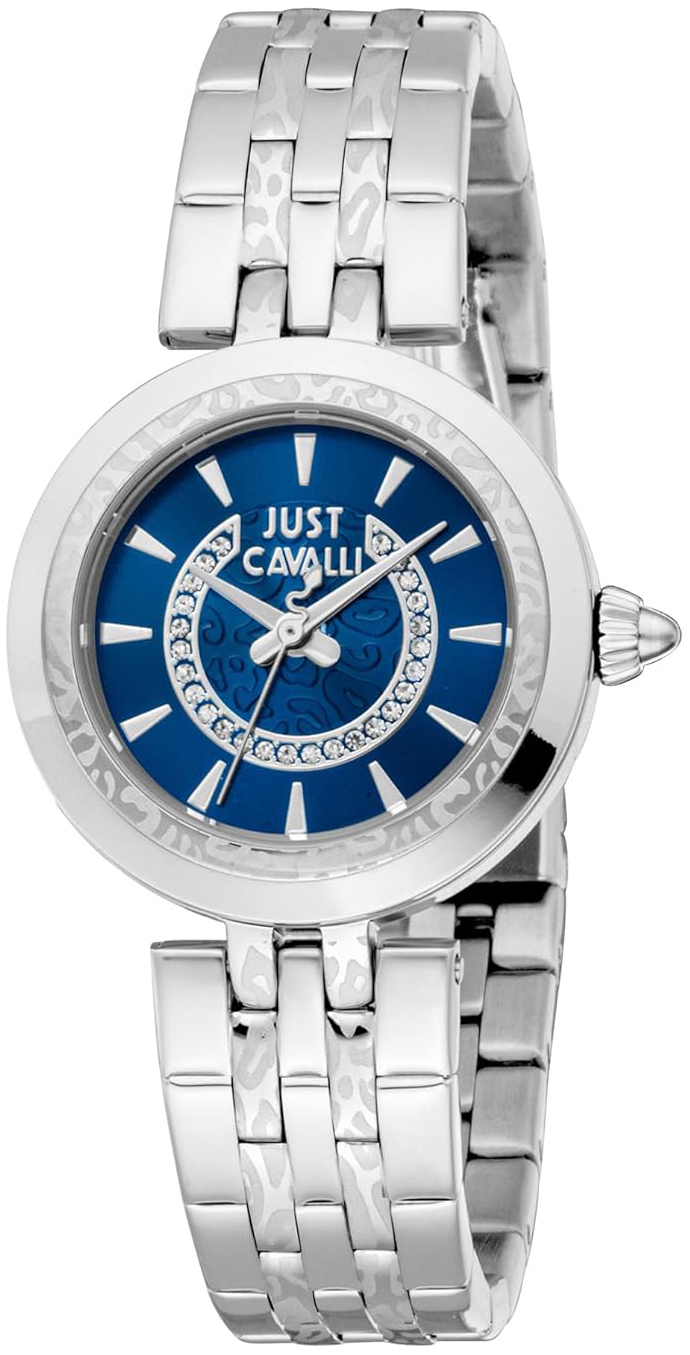 Just Cavalli Damklocka JC1L314M0045 Animalier Blå/Stål Ø30 mm - Just Cavalli