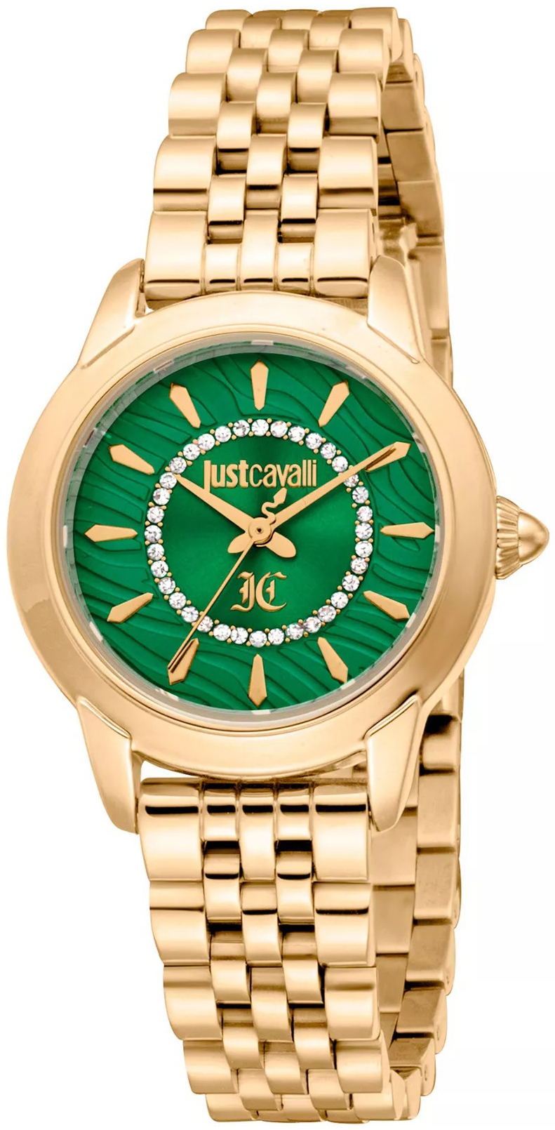 Just Cavalli Damklocka JC1L333M0035 Allegra Grön/Gulguldtonat stål - Just Cavalli