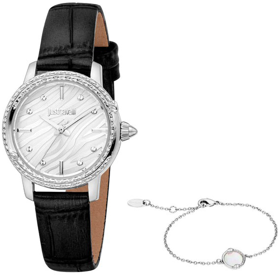 Just Cavalli Damklocka JC1L336L0015 Euforia Silverfärgad/Läder Ø30 - Just Cavalli