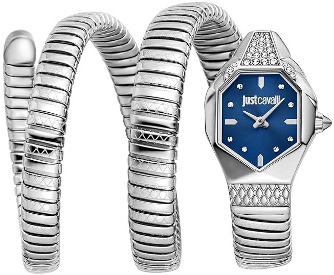 Just Cavalli Damklocka JC1L370M0025 Ambra Blå/Stål - Just Cavalli