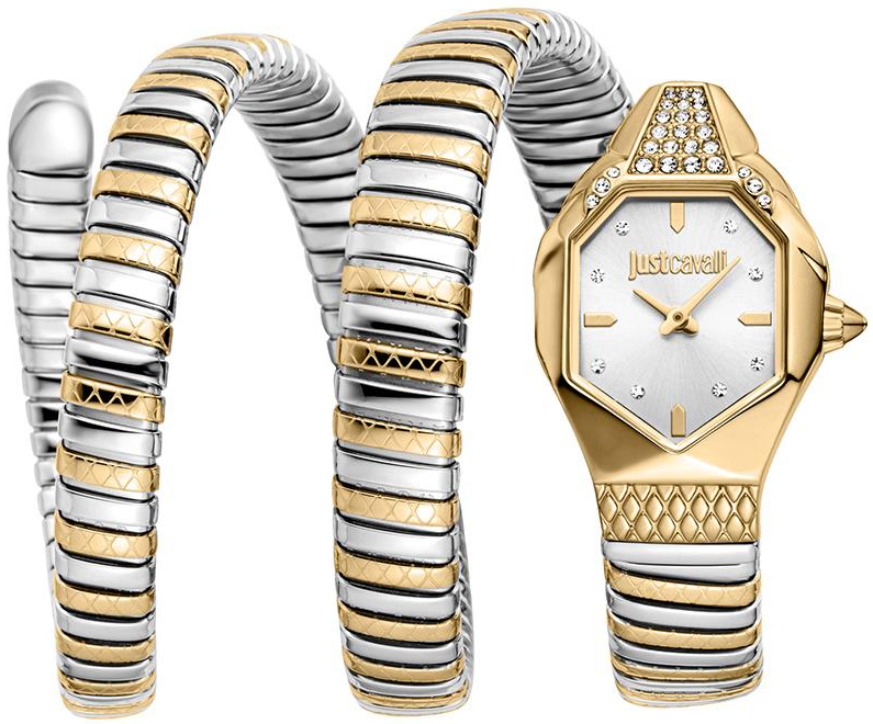 Just Cavalli Damklocka JC1L370M0055 Ambra Silverfärgad/Gulguldtonat - Just Cavalli