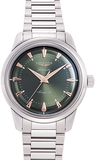 Longines Herrklocka L1.649.4.02.6 Conquest Heritage Grön/Stål Ø38 - Longines