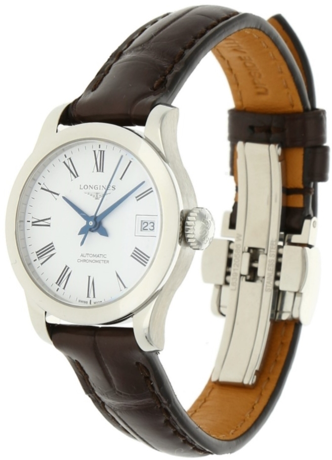 Longines Damklocka L2.320.4.11.2 Record Vit/Läder Ø26 mm - Longines