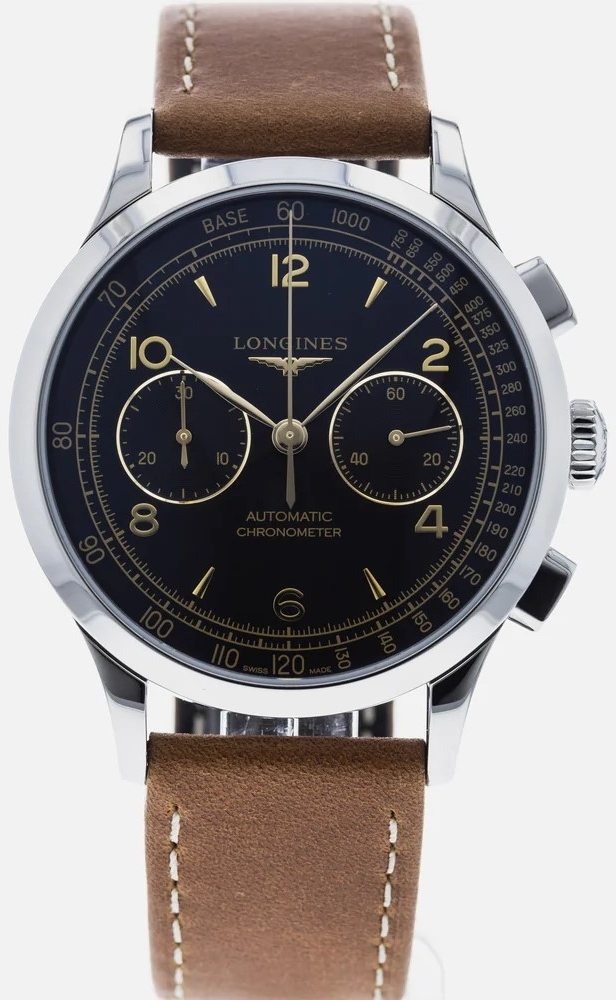 Longines Herrklocka L2.921.4.56.2 Record Svart/Läder Ø40 mm - Longines