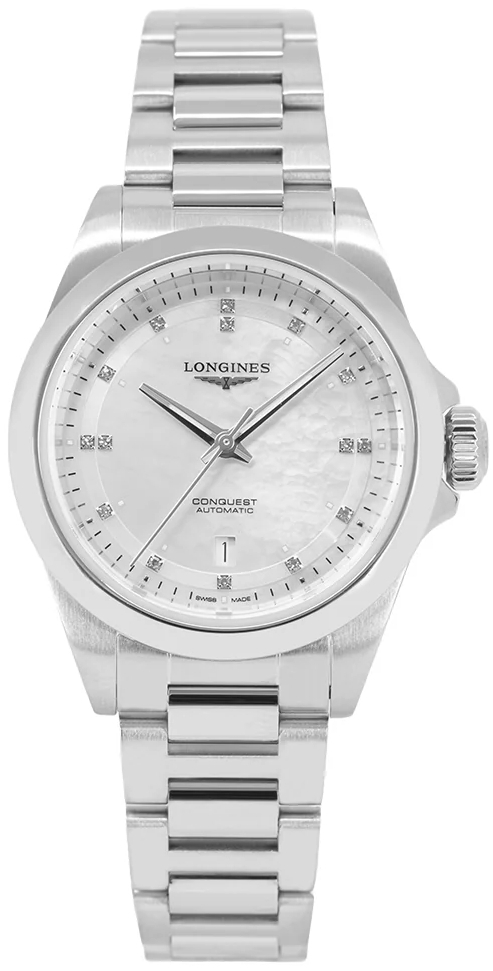 Longines Damklocka L3.320.4.87.6 Conquest Vit/Stål Ø30 mm - Longines