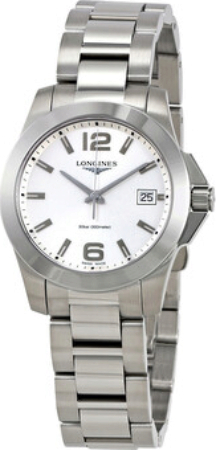 Longines Damklocka L3.377.4.76.6 Conquest Silverfärgad/Stål Ø34 mm - Longines