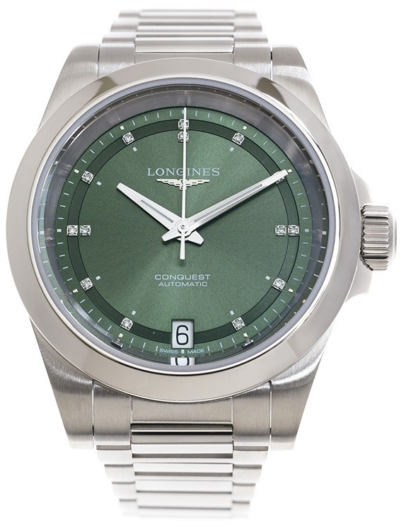 Longines Damklocka L3.430.4.07.6 Conquest Grön/Stål Ø34 mm - Longines