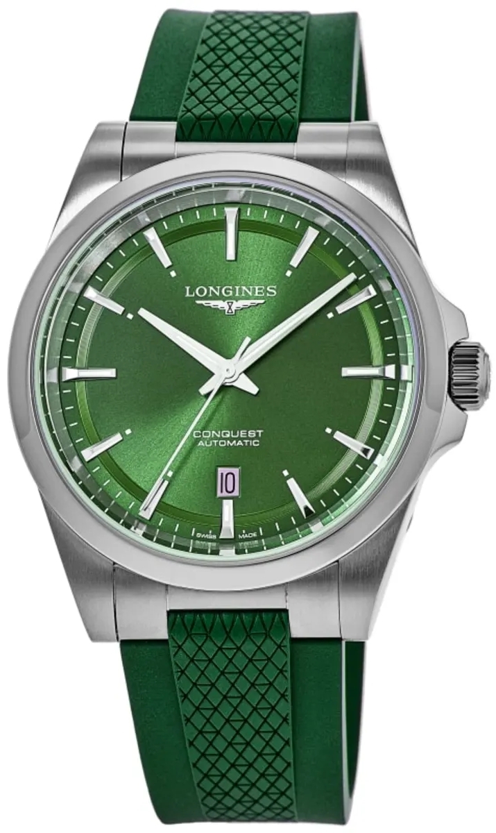 Longines Herrklocka L3.720.4.02.9 Conquest Grön/Gummi Ø38 mm - Longines