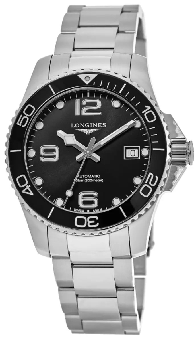 Longines L3.780.4.56.6 HydroConquest Svart/Stål Ø39 mm - Longines