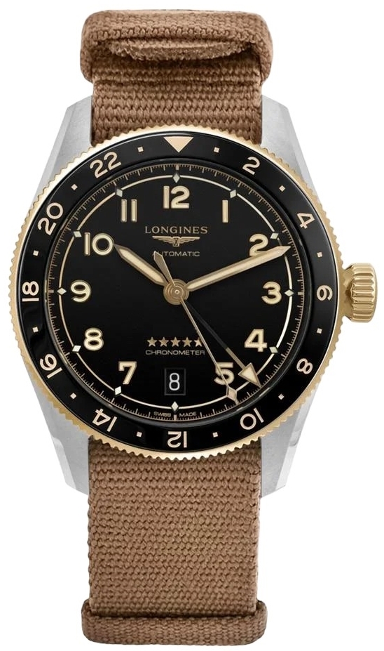 Longines Herrklocka L3.802.5.53.9 Spirit Zulu Time Svart/Textil Ø39 - Longines