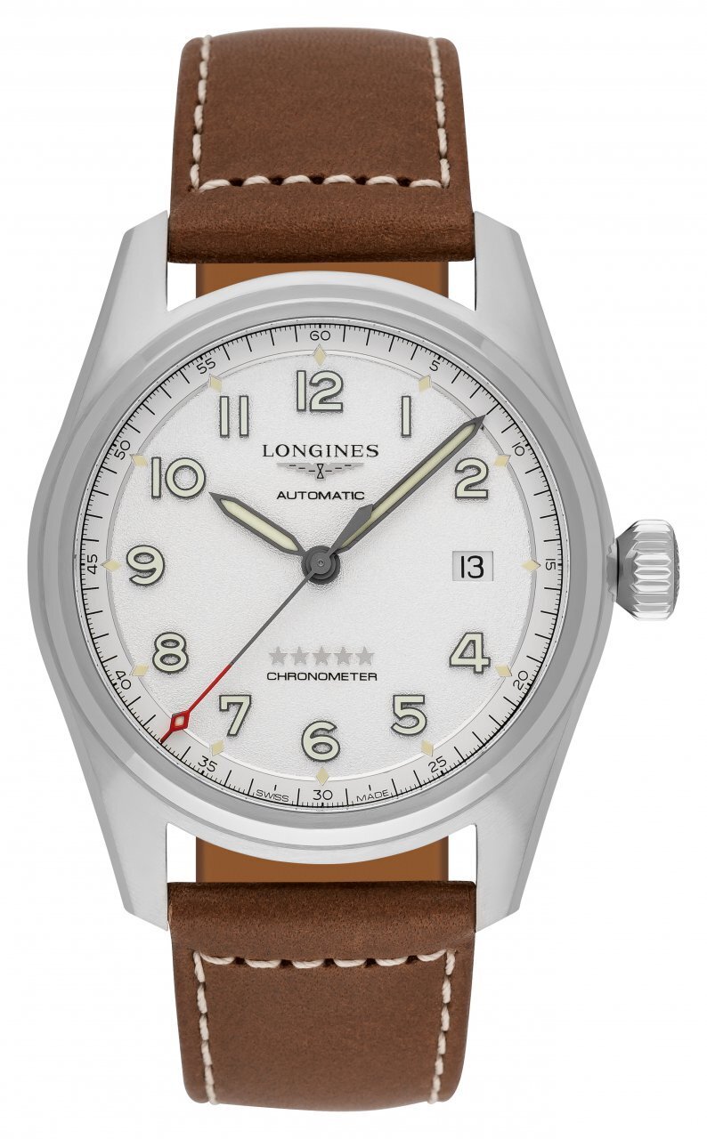 Longines Herrklocka L3.810.4.73.2 Spirit Silverfärgad/Läder Ø40 mm - Longines