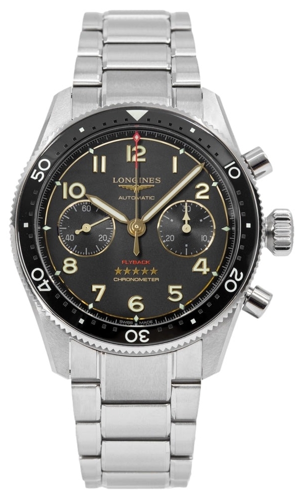 Longines Herrklocka L3.821.1.53.6 Spirit Flyback Svart/Stål Ø42 mm - Longines