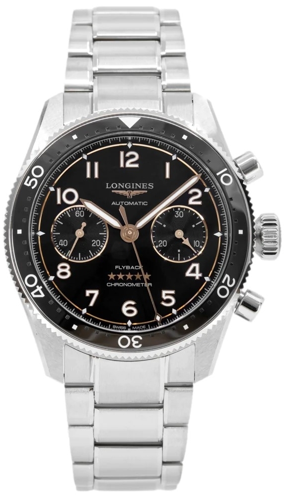 Longines Herrklocka L3.821.4.53.6 Spirit Flyback Svart/Stål Ø42 mm - Longines