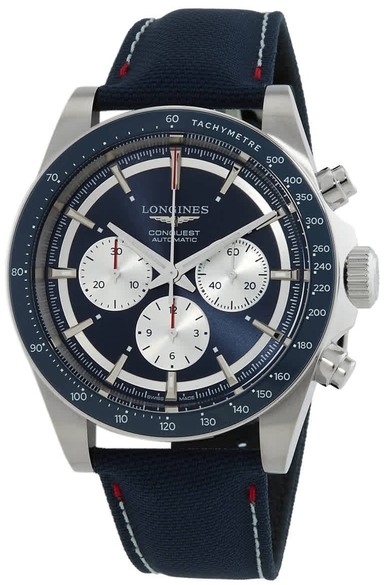 Longines Herrklocka L3.835.4.91.2 Conquest Blå/Läder Ø42 mm - Longines