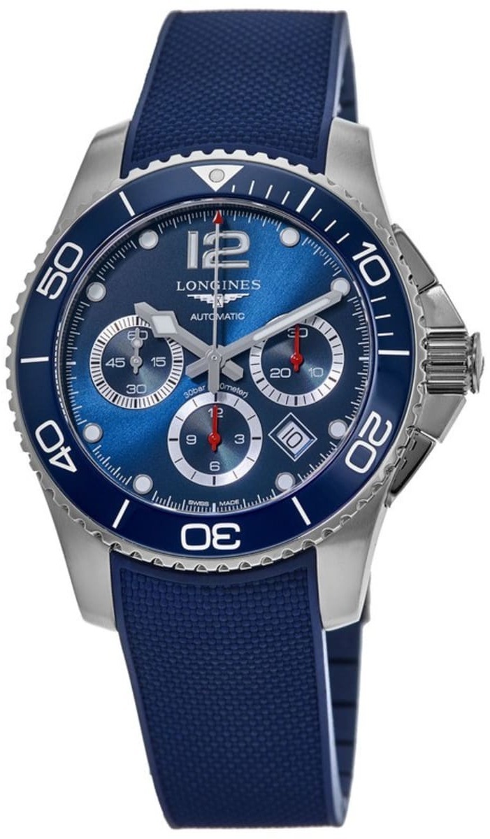 Longines Herrklocka L3.883.4.96.9 Hydroconquest Blå/Gummi Ø43 mm - Longines