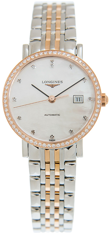 Longines Damklocka L4.310.5.88.7 Elegant Vit/18 karat roséguld Ø29 - Longines