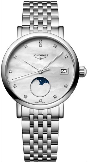 Longines Damklocka L4.330.4.87.6 Elegant Vit/Stål Ø30 mm - Longines