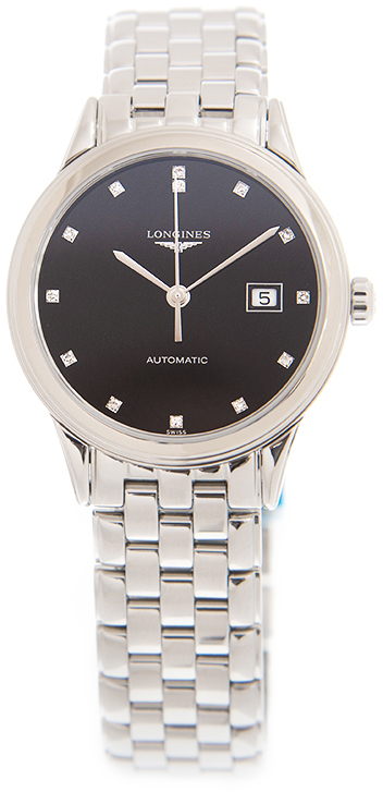 Longines Damklocka L4.374.4.57.6 Flagship Svart/Stål Ø30 mm - Longines