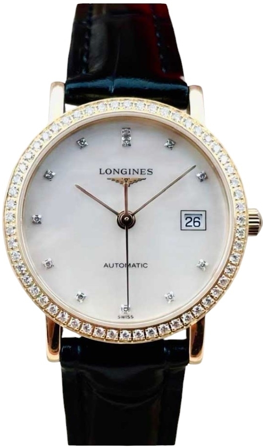 Longines Damklocka L4.378.9.87.4 Elegant Vit/Läder Ø27.2 mm - Longines