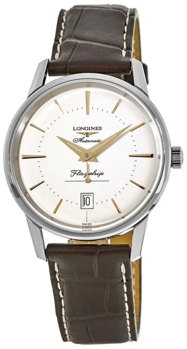 Longines Herrklocka L4.795.4.78.2 Heritage Silverfärgad/Läder - Longines