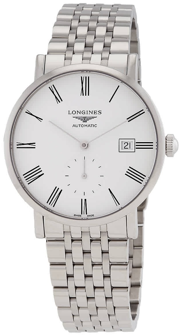 Longines L4.812.4.11.6 Elegant Vit/Stål Ø39 mm - Longines