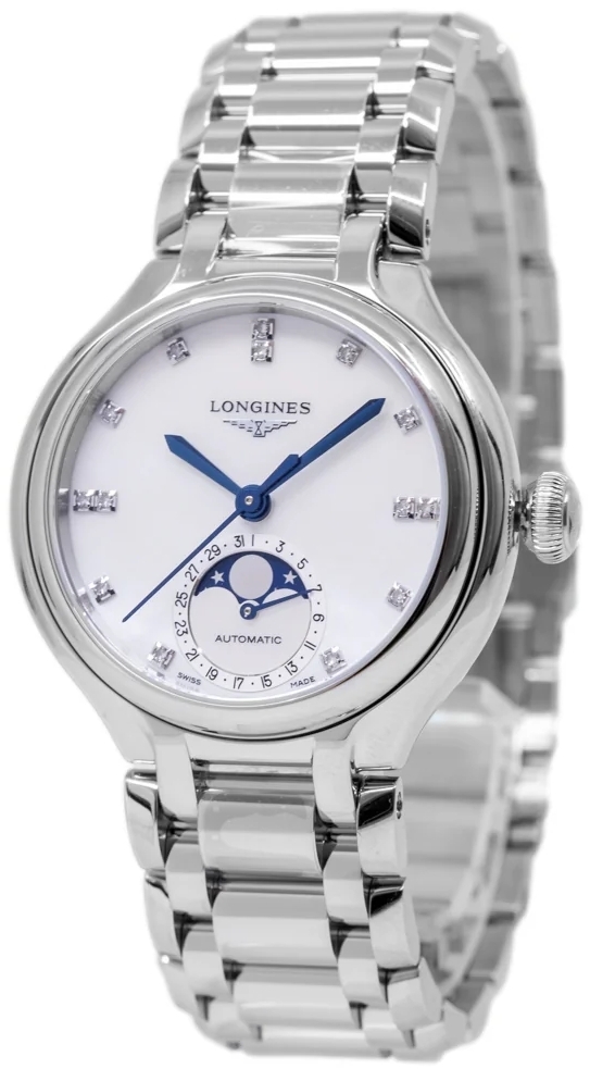 Longines Damklocka L8.126.4.87.6 Primaluna Vit/Stål Ø34 mm - Longines