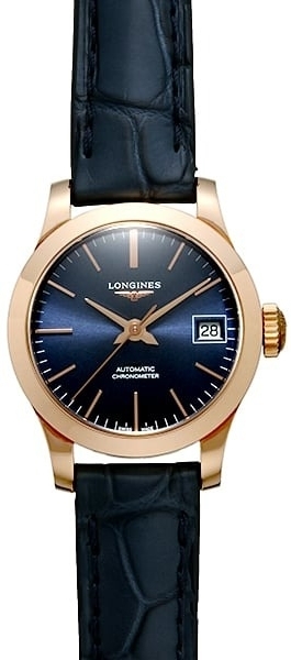 Longines Damklocka L2.320.8.92.2 Record Blå/Läder Ø26 mm - Longines