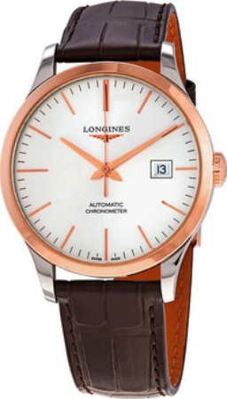 Longines Herrklocka L2.821.5.72.2 Record Silverfärgad/Läder Ø40 mm - Longines