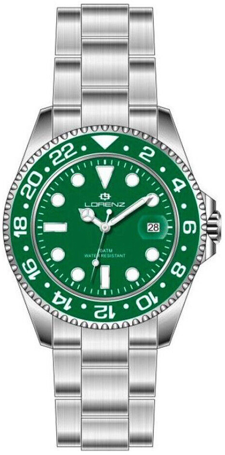 Lorenz Herrklocka 21066HH Classic Grön/Stål Ø43 mm - Lorenz